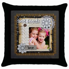 best friends - Throw Pillow Case (Black)