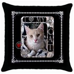 I Love My Cat Throw Pillow Case - Throw Pillow Case (Black)