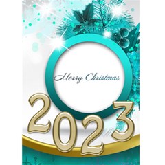Merry Christmas 2022 5x7 card (blue) - Greeting Card 5  x 7 