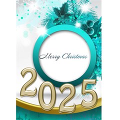 Merry Christmas 2025 5x7 card (blue) - Greeting Card 5  x 7 