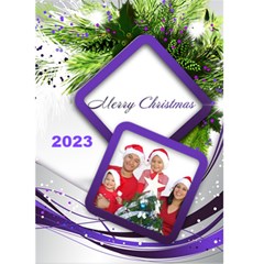 Purple and Silver Christmas 2022 (5x7) card - Greeting Card 5  x 7 