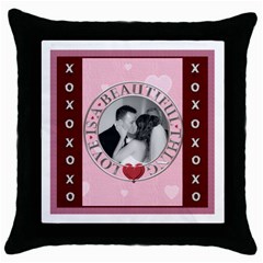 Love is a Beautiful Thing Throw Pillow Case - Throw Pillow Case (Black)