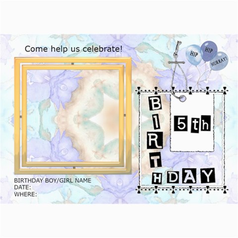 5th Birthday Party 5x7 Invitation By Lil 7 x5  Photo Card - 1