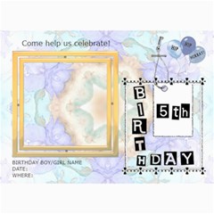 5th Birthday Party 5x7 Invitation - 5  x 7  Photo Cards