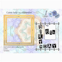 6th Birthday Party 5x7 Invitation - 5  x 7  Photo Cards