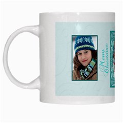 blue and white christmas mug - White Mug
