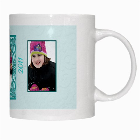 Blue And White Christmas Mug By Patricia W Right