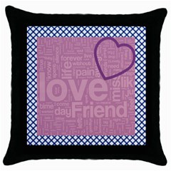 text art - blk cushion -02 - Throw Pillow Case (Black)