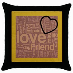 text art - blk cushion -03 - Throw Pillow Case (Black)