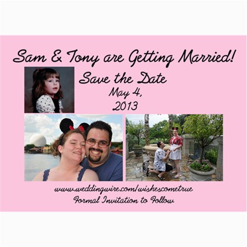 Save The Date By Samantha Woody 7 x5  Photo Card - 1