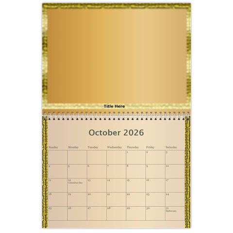 Memories In Gold 2024 (any Year) Calendar By Deborah Oct 2024