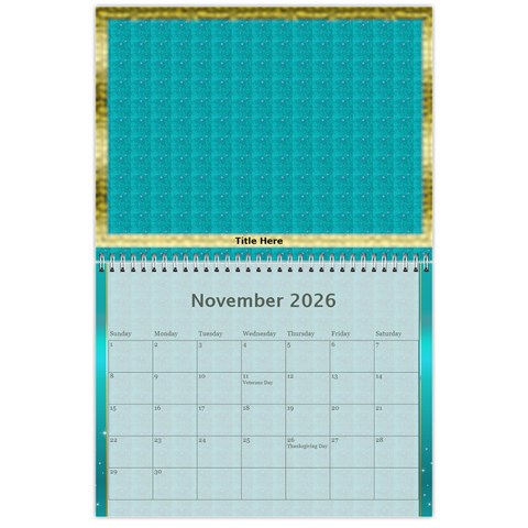 Memories In Gold 2026 (any Year) Calendar By Deborah Nov 2026