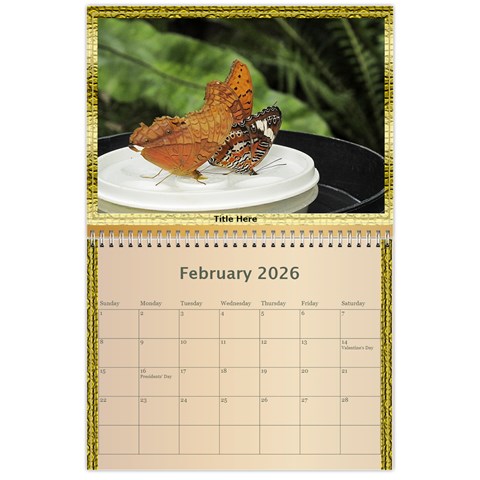 Memories In Gold 2026 (any Year) Calendar By Deborah Feb 2026