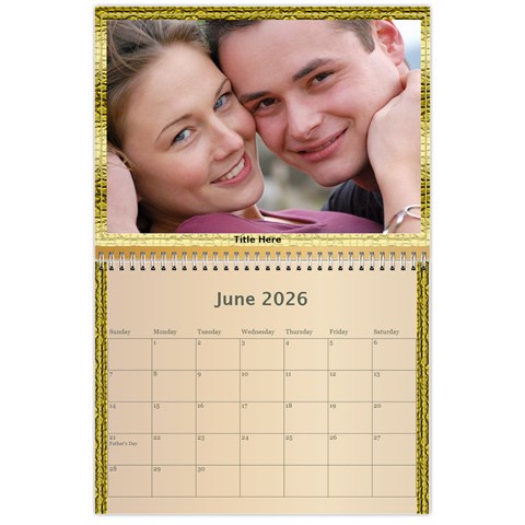 Memories In Gold 2026 (any Year) Calendar By Deborah Jun 2026