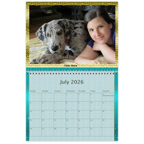 Memories In Gold 2026 (any Year) Calendar By Deborah Jul 2026