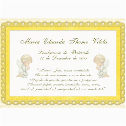 Tag Batizado Duda By Fernanda 7 x5  Photo Card - 6