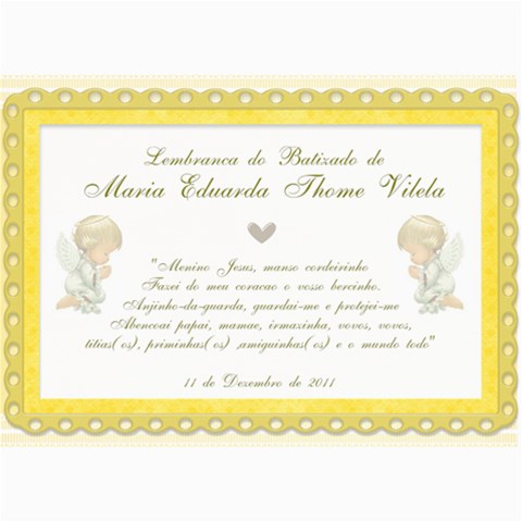 Tag Batizado Duda By Fernanda 7 x5  Photo Card - 7