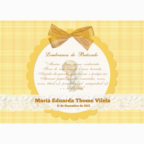 Tag Batizado Duda By Fernanda 7 x5  Photo Card - 8