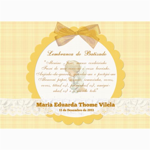 Tag Batizado Duda By Fernanda 7 x5  Photo Card - 9