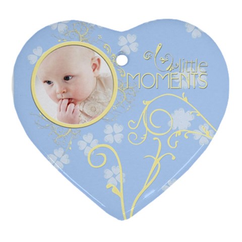 Serenity Blue Ornament (heart) By Picklestar Scraps Front