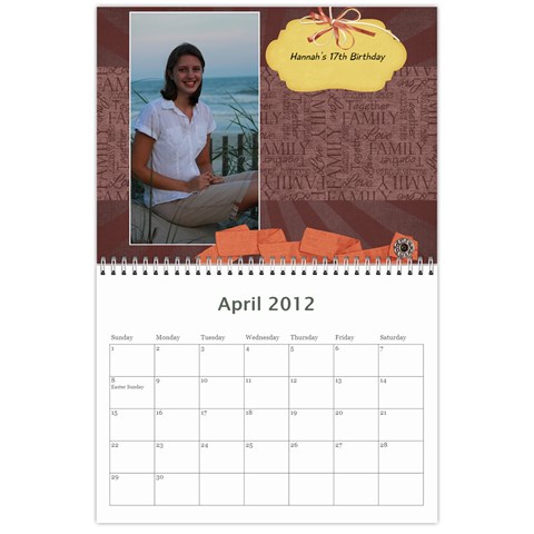 Horne Family Calendar By Gina Horne Apr 2012