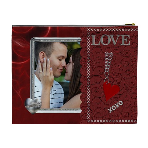 Red Hot Love Xl Cosmetic Bag By Lil Back