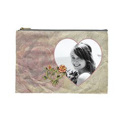 Vintage Rose Large Cosmetic Bag - Cosmetic Bag (Large) Vintage Rose Large Cosmetic Bag - Cosmetic Bag (Large)
