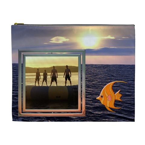 Ocean Memories Xl Cosmetic Bag By Lil Front