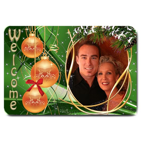 Welcome Christmas Large Door Mat By Deborah 30 x20  Door Mat