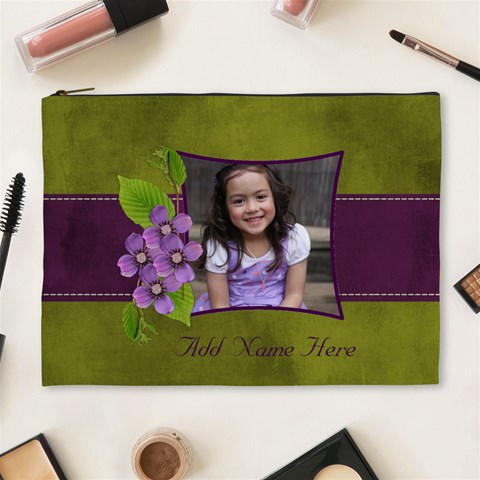 Cosmetic Bag (xl): Purple And Green  By Jennyl Front