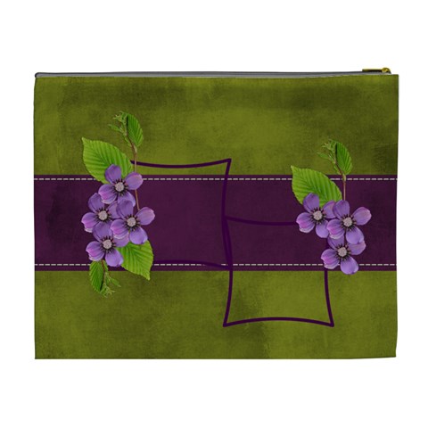 Cosmetic Bag (xl): Purple And Green  By Jennyl Back