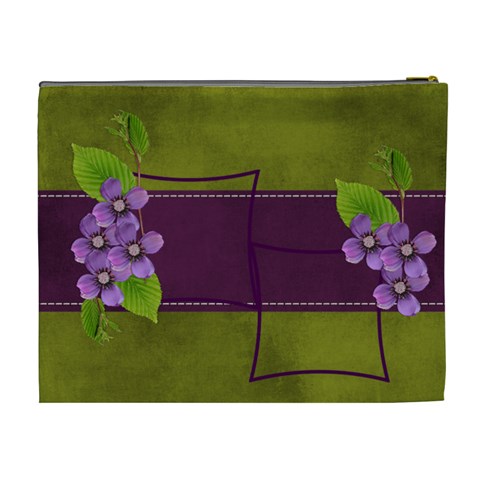Cosmetic Bag (xl): Purple And Green  By Jennyl Back