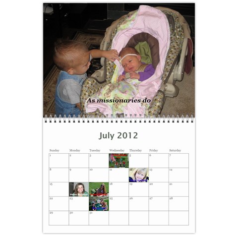 Mission Calendar 2012 By Jerilyn Jul 2012