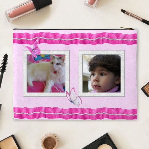 Pretty Pink Xl Cosmetic Bag By Deborah Back