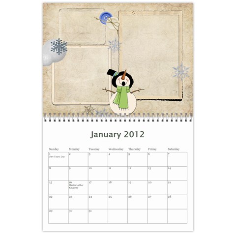 2012 Memory Calendar 12 Month By Laurrie Jan 2012