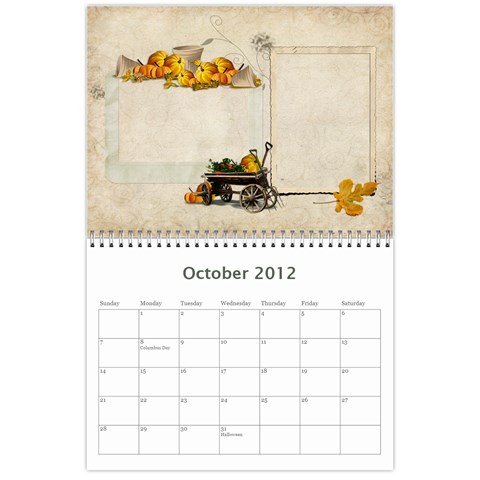 2012 Memory Calendar 12 Month By Laurrie Oct 2012