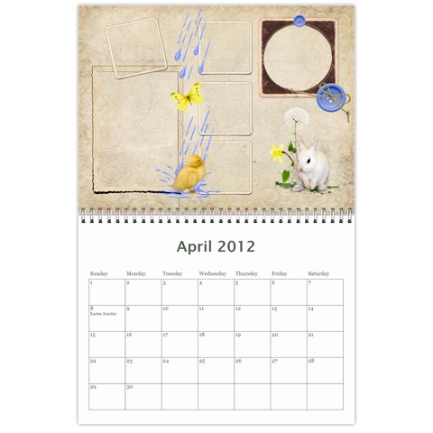 2012 Memory Calendar 12 Month By Laurrie Apr 2012