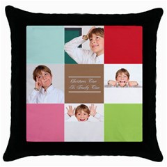 merry christmas - Throw Pillow Case (Black)