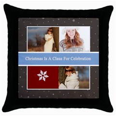 merry christmas - Throw Pillow Case (Black)