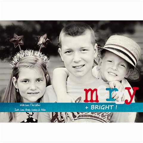 Merry & Bright Christmas Card By Lana Laflen 7 x5  Photo Card - 2