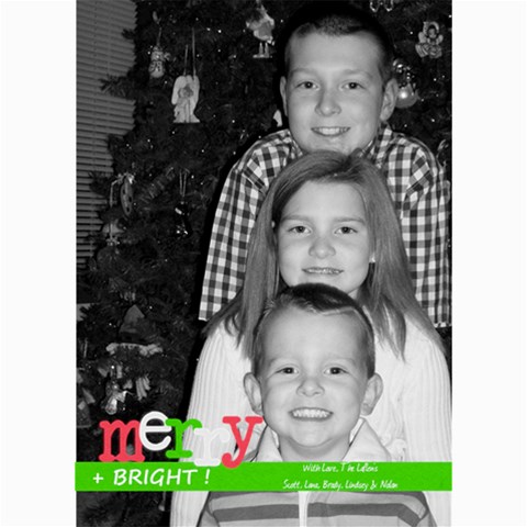 Merry & Bright Christmas Card By Lana Laflen 7 x5  Photo Card - 3