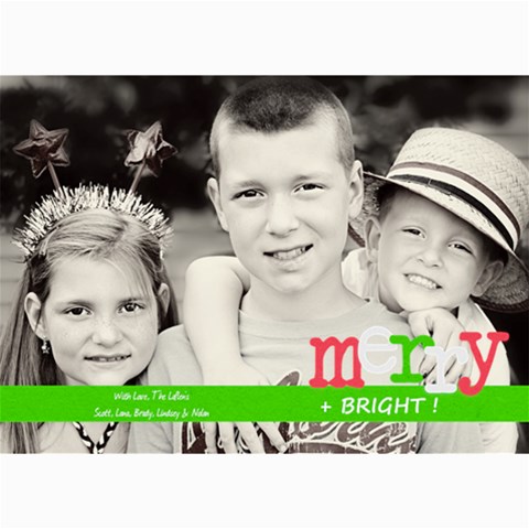Merry & Bright Christmas Card By Lana Laflen 7 x5  Photo Card - 4