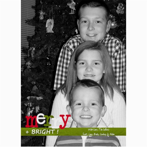 Merry & Bright Christmas Card By Lana Laflen 7 x5  Photo Card - 5