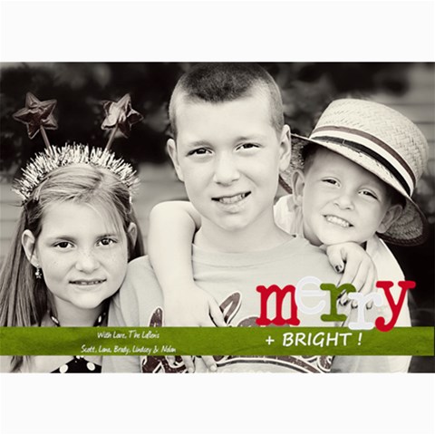 Merry & Bright Christmas Card By Lana Laflen 7 x5  Photo Card - 6