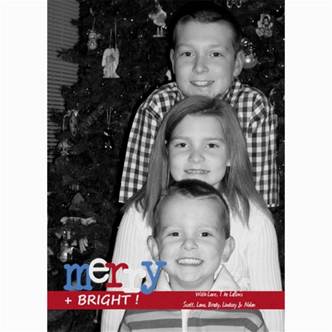 Merry & Bright Christmas Card By Lana Laflen 7 x5  Photo Card - 7