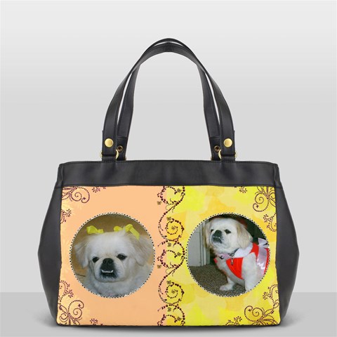 Peach And Red Gem Office Handbag By Kim Blair Front