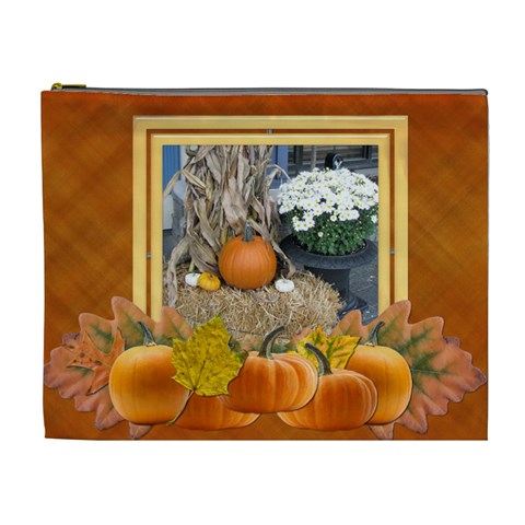 Pumpkin Delight Xl Cosmetic Bag By Lil Front