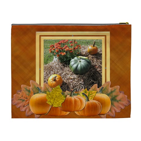 Pumpkin Delight Xl Cosmetic Bag By Lil Back