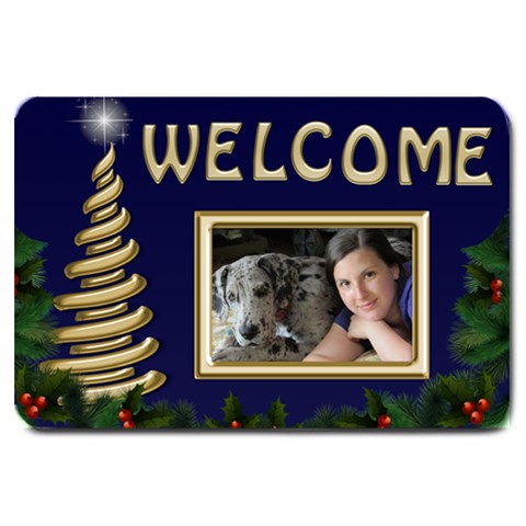 Welcome Christmas Large Door Mat By Deborah 30 x20  Door Mat