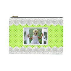 Lime and Lace Large Cosmetic Bag (7 styles) - Cosmetic Bag (Large)